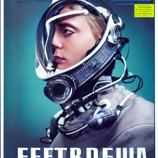 Prompt: beautiful extreme closeup portrait photo in style of frontiers in human deep diving helmet science fashion magazine September retrofuturism edition, highly detailed, soft lighting