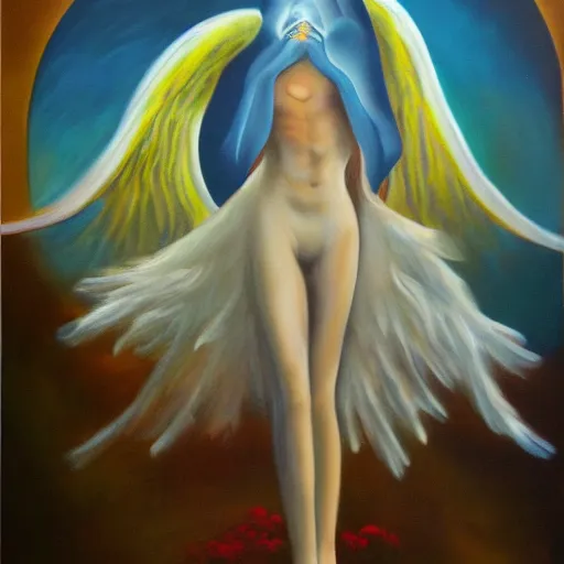 Prompt: angel dream, oil on canvas, surrealism