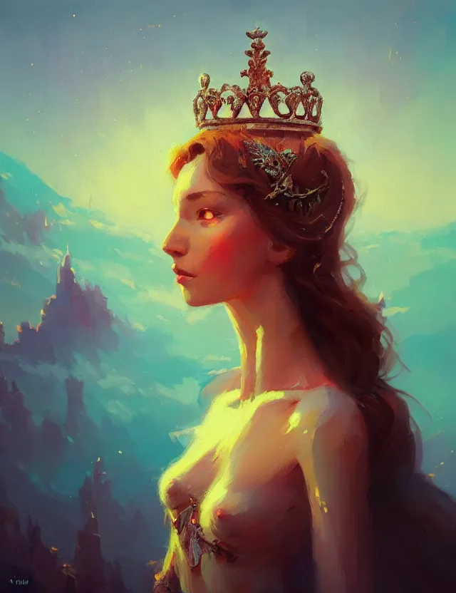 Image similar to blurred background. close-up portrait of a goddess in crown, by Artem Chebokha by Anka Zhuravleva, Anato Finnstark and Alena Aenami, Angus McKie, Anton Fadeev, by Jesper Ejsing, by RHADS, Makoto Shinkai and Lois van baarle, ilya kuvshinov, rossdraws global illumination, octane render, unreal engine, cinematic counter light, high detail, octane render, 4k