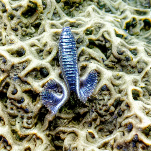 Image similar to hydrothermal polychaeta worm head, jaws