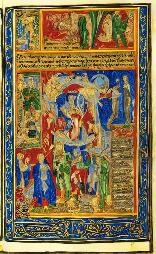 Image similar to illuminated manuscript of the story of the Matrix