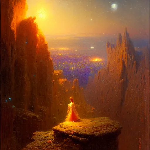 Image similar to the milk way up above, night time, midnight. highly detailed painting by gaston bussiere, greg rutkowski 8 k