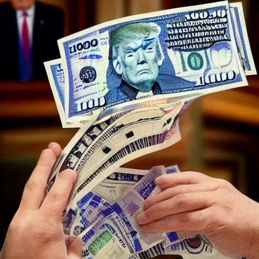 Image similar to trump in the 1000$ bill