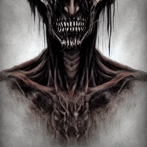 Image similar to creepy portrait of a wendigo, trending on artstation