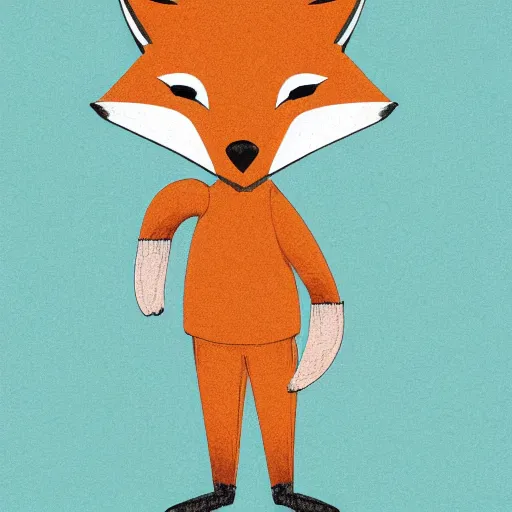 Image similar to A fox wearing a t-shirt and jeans, digital art