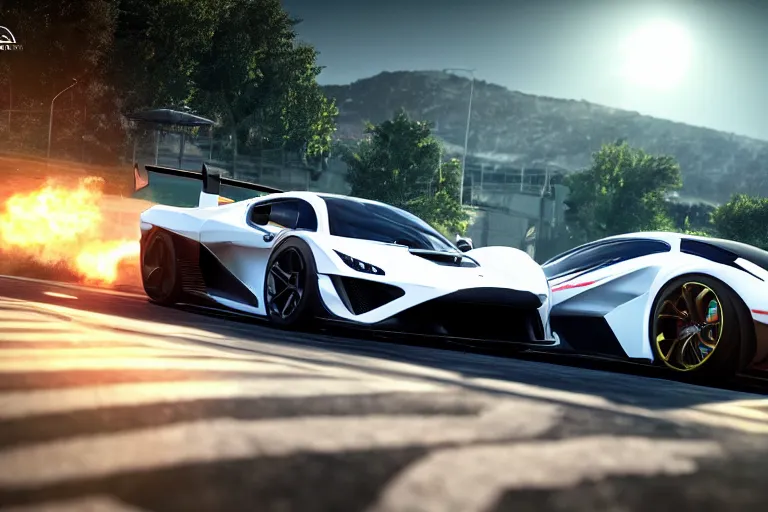 Image similar to photo wallpaper sport car gran turismo 7 forza horizon need for speed fast and furious 5 unreal engine supercar hypercar game concept car octane render, 4 khd 2 0 2 2 3 d cgi rtx style chrome reflexion global illumination ray tracing hdr arstation pixar and disney unreal