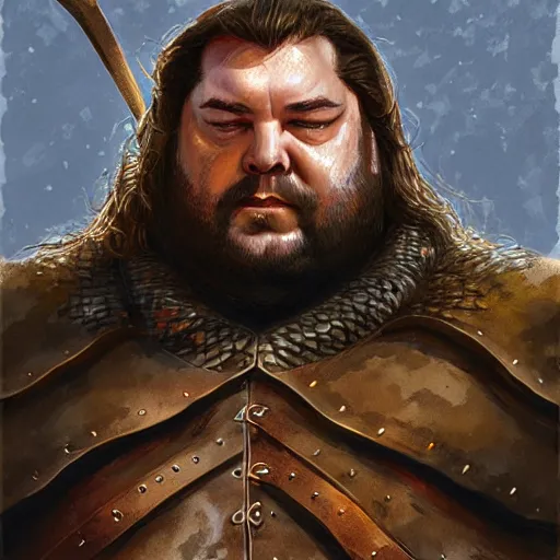 Image similar to detailed portrait of robert baratheon by marc simonetti