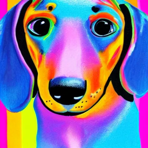 Image similar to lisa frank dachshund