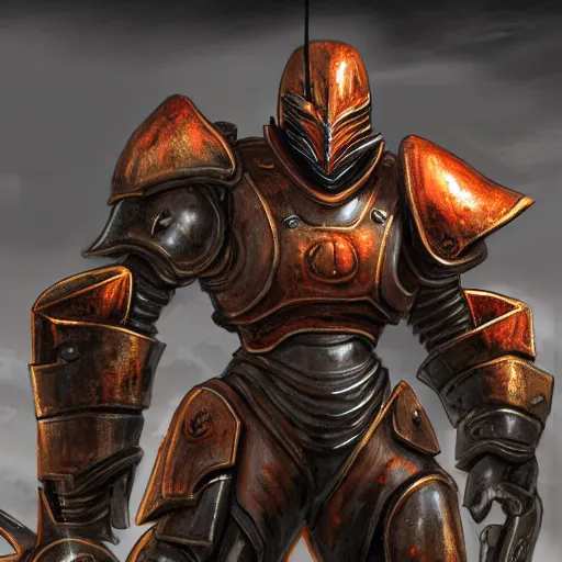 Image similar to a dragon knight in power armor in the style of DnD/fallout realistic HD 8k highlights and shadow detailed High Resolution
