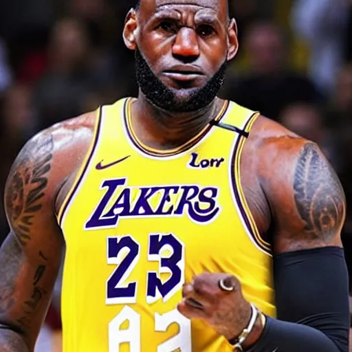 Prompt: lebron james with dreadlocks