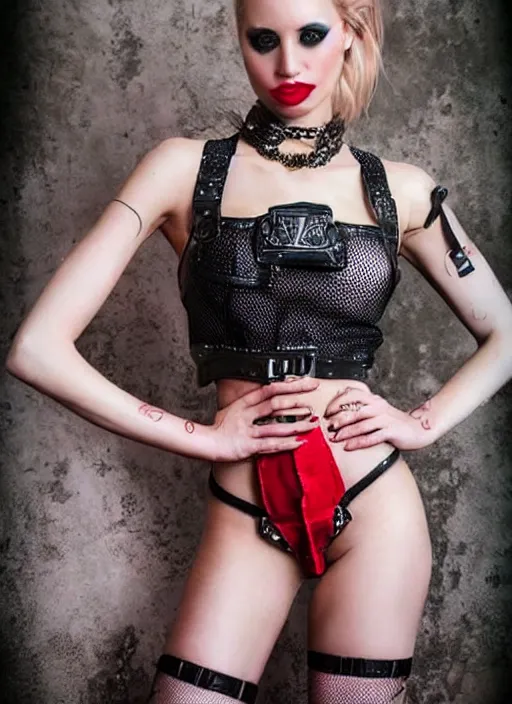 Image similar to gorgeous girls in mini skirt and crop top tank top harness, super modeling, warhammer armor, high heels, inner glow, fishnet, beautiful face, pastel makeup, red lips, kissing showering together hugging, intricate, extremely detailed, modeling photography, 8 0 mm camera, dramatic lighting, dark room, body and face