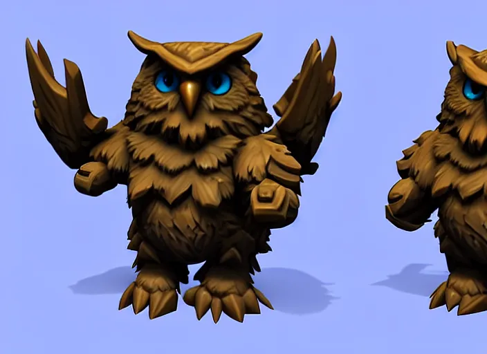 Prompt: owlbear, stylized stl fantasy miniature, 3 d render, activision blizzard style, hearthstone style