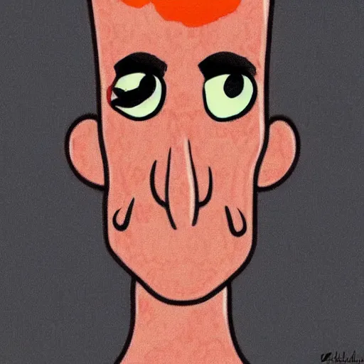 Prompt: cartoon style, strong chin, handsome squidward portrait, vivid colors