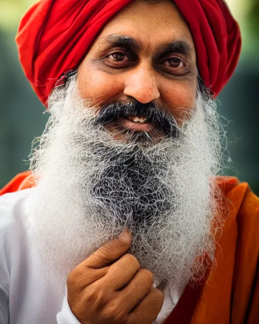 Prompt: A portrait of Jaggi Vasudev, highly detailed, trending on artstation, bokeh, 90mm, f/1.4