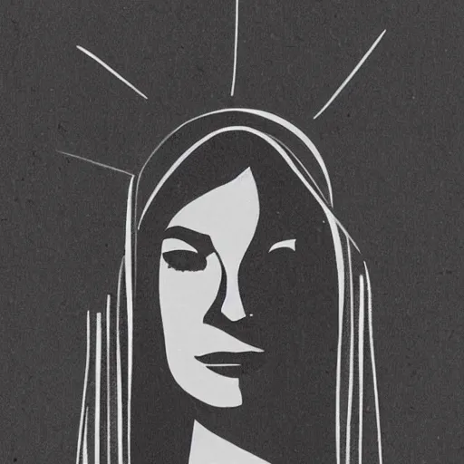 Image similar to 1960s minimalist illustration of Sandra Bullock