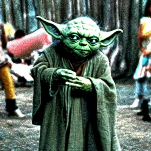 Image similar to yoda performing at woodstock