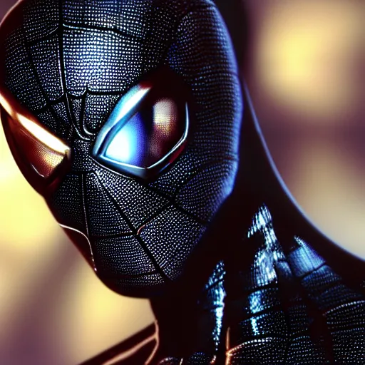 Image similar to Spiderman as terminator, film still ,muscle extremely detailed, fantastic details full face, mouth, optimization 4k 8k ultra HD, WLOP