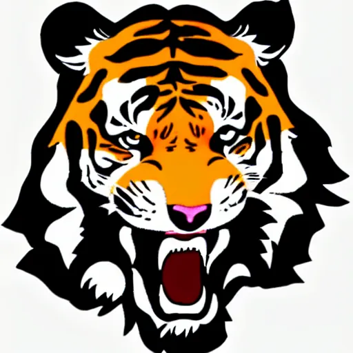 Image similar to sticker angry tiger in cartoon style