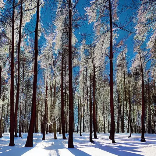 Image similar to winter forest, snow, trees, sunny : : by benoit b mandelbrot
