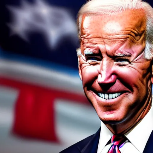 Prompt: Joe Biden with clown make-up all over his face