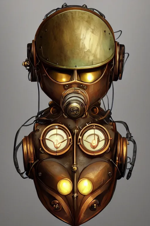 Image similar to steampunk helmet fantasy art mask robot ninja stylized digital illustration sharp focus, elegant intricate digital painting artstation concept art global illumination ray tracing advanced technology chaykin howard and campionpascale and cooke darwyn and davis jack