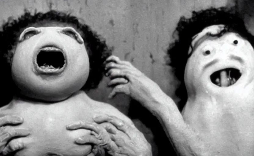 Prompt: a still from eraserhead ( 1 9 7 7 ), a tardigrade as the eraserhead baby, practical effects, sharp, very detailed, great quality, high contrast, industrial