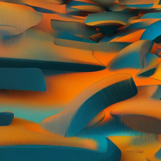 Image similar to abstract landscape painting at 12:00 by james jean and David Schnell, rendering, redshift, octane