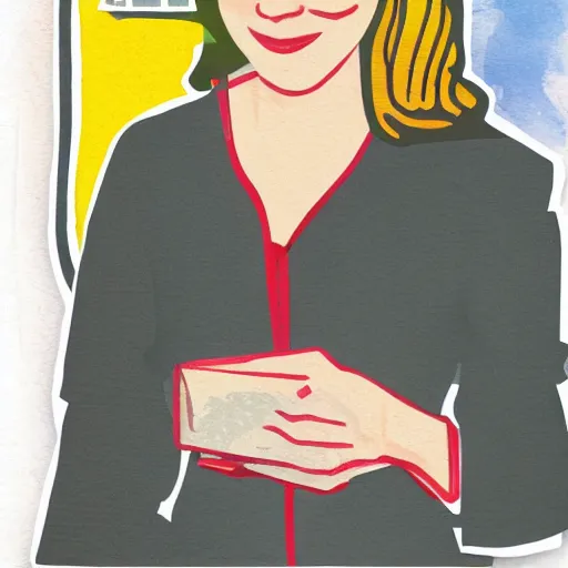 Image similar to kim wexler, flat illustration