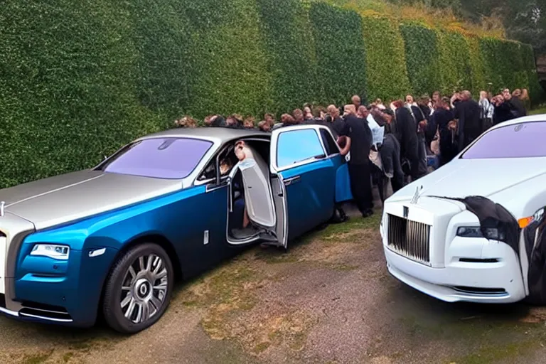 Image similar to stoned teenagers decided to drown Rolls-Royce