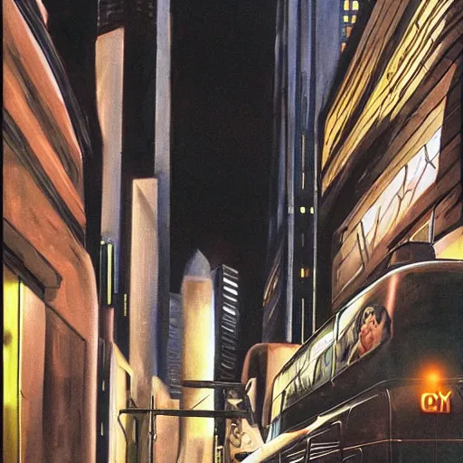 Image similar to dark city bus stop, by alex ross, comic cover,very detailed,ArtStation