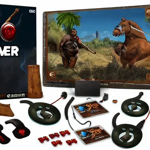 Prompt: stone age bce gamer setup