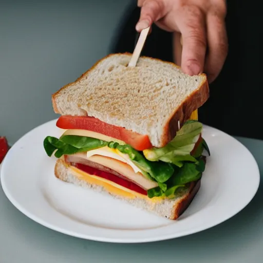 Image similar to a sandwich eating a person
