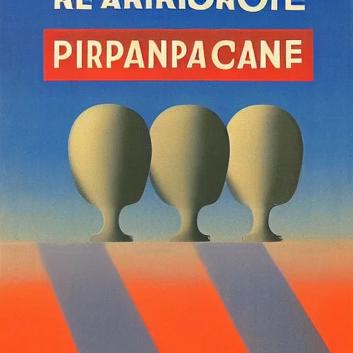 Image similar to A Singaporean propaganda poster designed by Rene Magritte