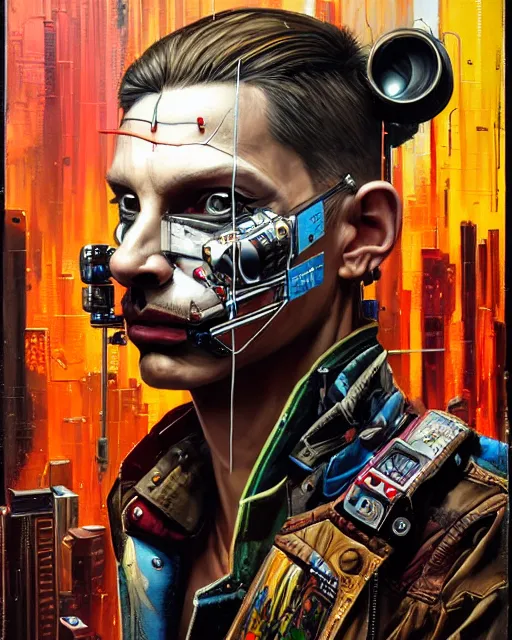 Image similar to a portrait of an anthropomorphic cyberpunk ocelot by sandra chevrier, by jon foster, detailed render, tape deck, epic composition, cybernetics, 4 k realistic, cryengine, realistic shaded lighting, sharp focus, masterpiece, by enki bilal