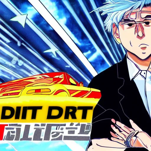 Prompt: biden initial d drift, anime
