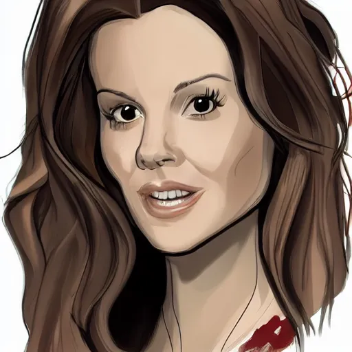 Image similar to kate beckinsale in van helsing, drawn as a cartoon character