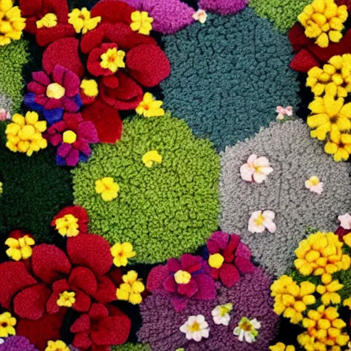 Prompt: carpet made of flowers simple design