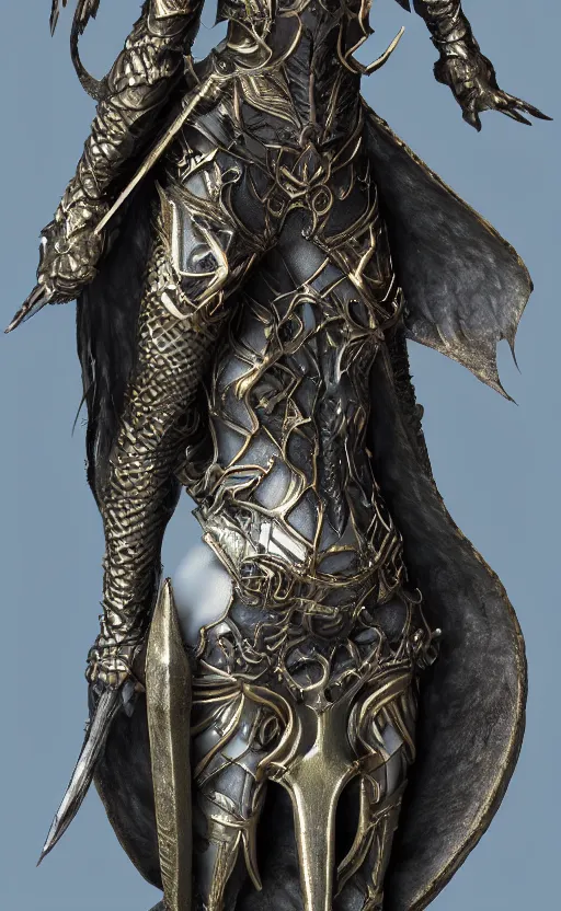 Image similar to Gothic elf princess in dragon armor, bronze statue, unreal engine, high detailed