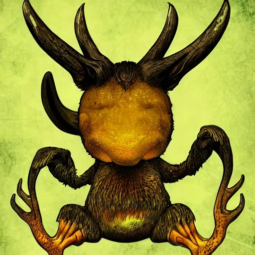 digital art, ancient antler monster, yellow rat pig, | Stable Diffusion ...