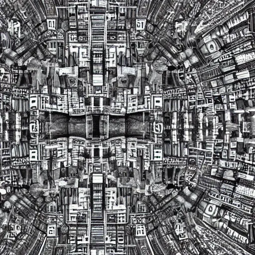 Image similar to a fractal cityscape