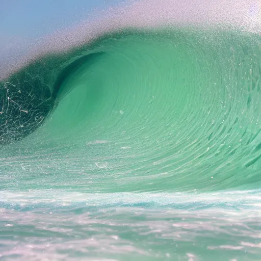 Prompt: A photo of the inside of a wave breaking”