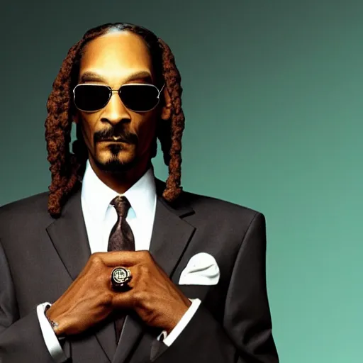 Prompt: still image of snoop dogg as agent smith from the matrix, photo