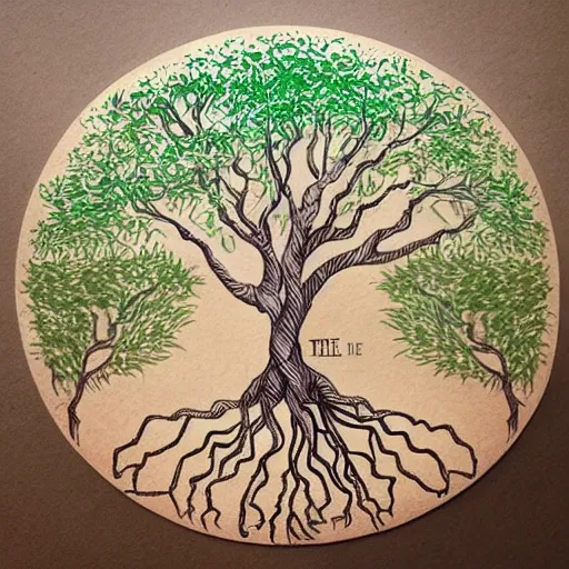 Image similar to The tree of life, top image of all time on /r/Illustration subreddit