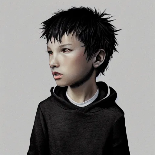 Image similar to boy wearing black hoodie, by Stanley Artgerm Lau, WLOP, Rossdraws, James Jean, Andrei Riabovitchev, Marc Simonetti, Yoshitaka Amano, ArtStation, CGSociety,