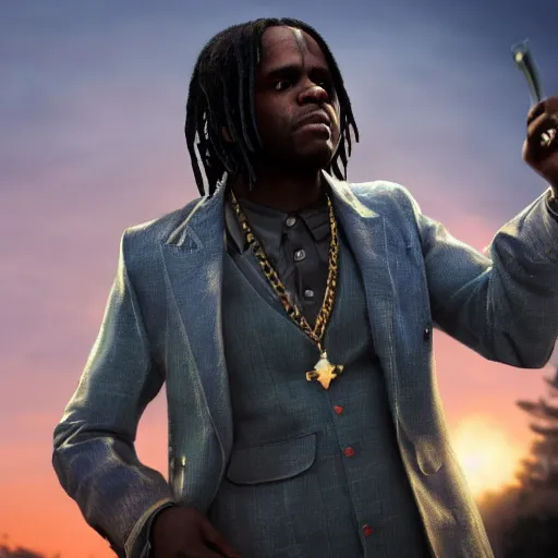 Image similar to Rapper Chief Keef In Django redemption 2 digital art 4K quality super realistic