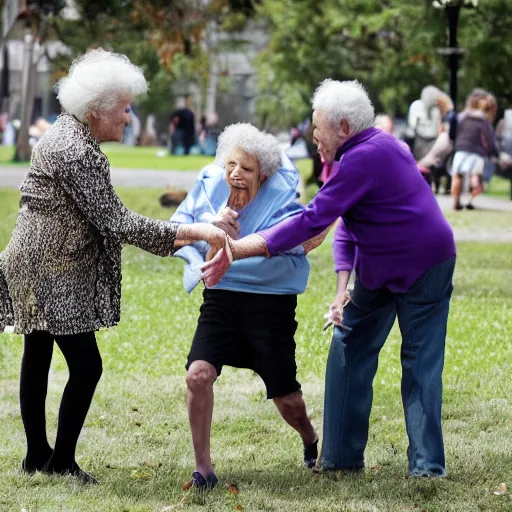 Image similar to taylor swift shoving old people over in the park