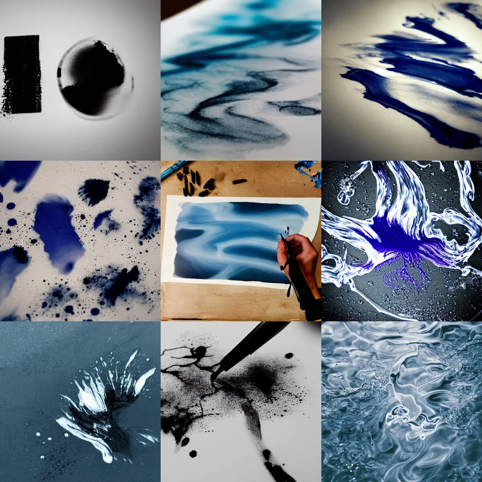 Prompt: photo of a ink in water