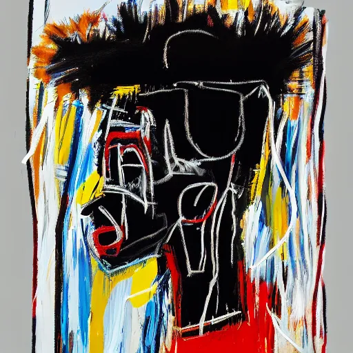 Image similar to A extremely highly detailed majestic hi-res beautiful immaculate head and shoulders painting of a strong black african man by Jean-Michel Basquiat, 8k, high textures, hyper sharp, insanely detailed and intricate, super detailed, 4k HDR high quality