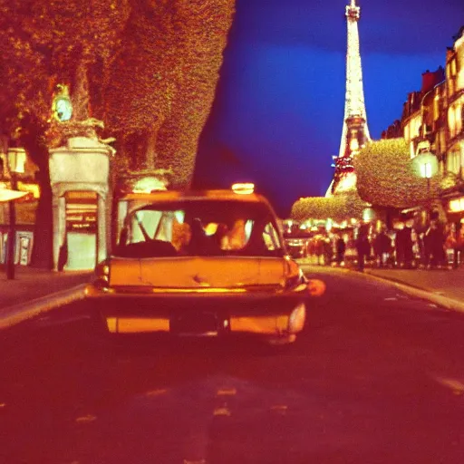 Prompt: Paris street in the Twilight Zone, strange things happening