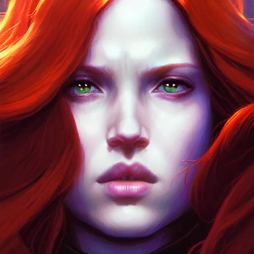 Prompt: mara jade skywalker highly detailed face, deep focus, intricate, by magali villeneuve, greg rutkowski, and monet